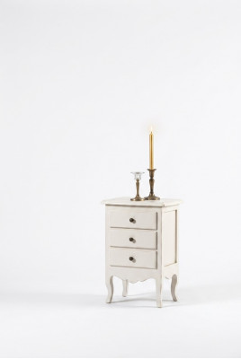 Luxe nachtkastje console bijzettafel houten meubels slaapkamer wit nieuw.