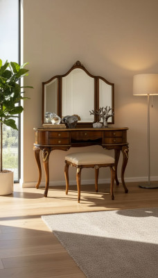Make-up tafel spiegel luxe console ladekast slaapkamer hout design nieuw