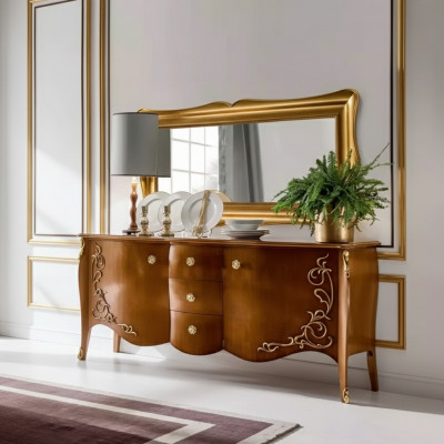 Sideboard Italiaanse meubels Spiegel 2-delige commode Sideboard kast hout