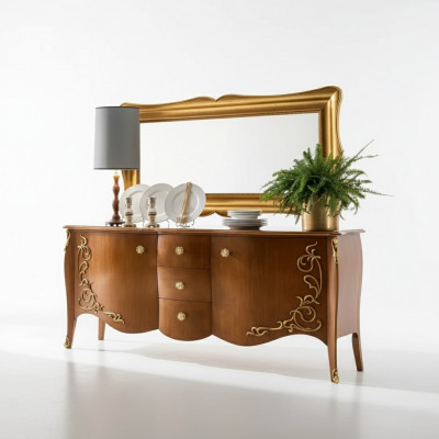 Sideboard Italiaanse meubels Spiegel 2-delige commode Sideboard kast hout