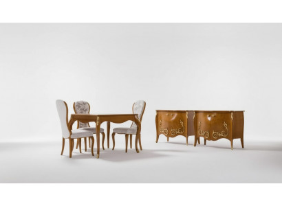 Eettafel Eetkamer Bruin Eetgroep Klassieke Tafel 4x Stoelen Set 6 stuks