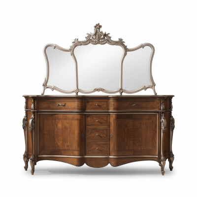 Sideboard met spiegel Woonkamer dressoir Meubelontwerp Kast Bruin Nieuw