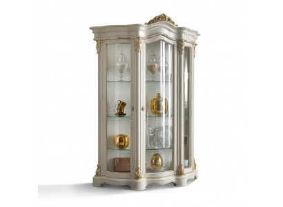 Vitrine Houten Kast Klassiek Wit Kasten Ontwerp Woonkamer Glas