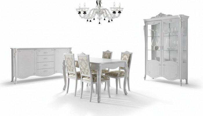 Eettafel 4x stoelen stoel eetkamer eetkamerset modern dressoir set