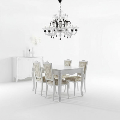 Volledige set eettafel 4x stoelen eetkamerset eetgroep houten tafel 5-delig nieuw
