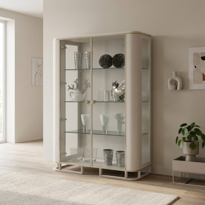 Ontwerper Vitrine Meubels Hout Wit Luxe Vitrinekast Ontwerp Italiaanse Meubels