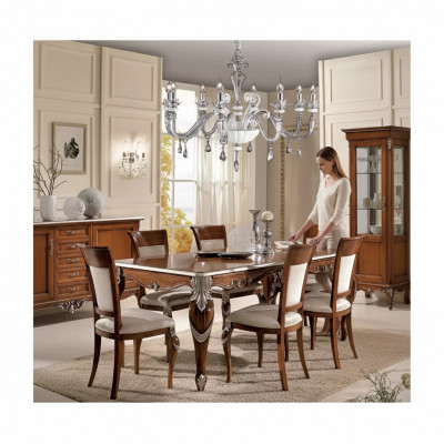 Klassieke set eettafel + 6x stoelen set tafels eetkamer groep Nieuw