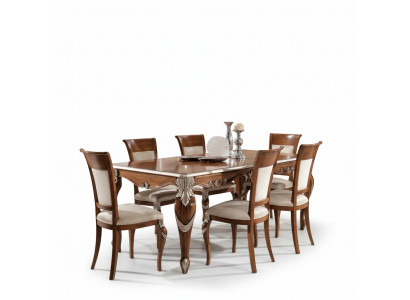 Klassieke set eettafel + 6x stoelen set tafels eetkamer groep Nieuw