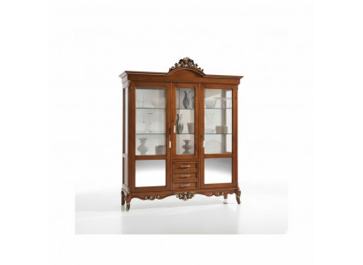 Vitrine houten kast Klassieke vitrines houten design woonkamer glas