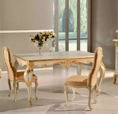 Eettafel 4 x stoelen eetkamerset eetgroep hout 8-delige groep set