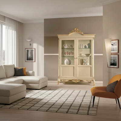 Ontwerp houten kast vitrinekasten Italiaanse stijl meubels dressoir