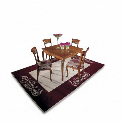 Compleet set eettafel 4x stoelen eetkamerset eetgroep houten tafel 5-delig