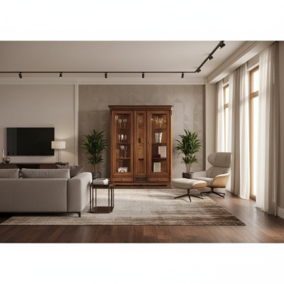 Italiaanse luxe woonkamer meubels vitrinekast klassieke stijl nieuw