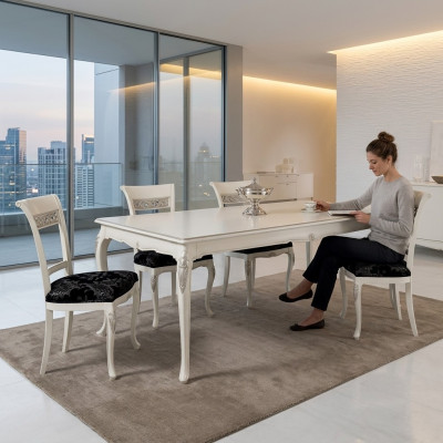 Eetkamer set Eettafel 4x Stoelen Garnituur Tafel Groep 5-delig Volledig