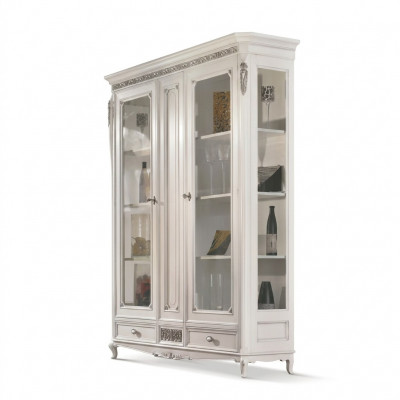 Klassieke vitrinekast Woonkamer vitrinekast Wit Glazen vitrine Nieuw