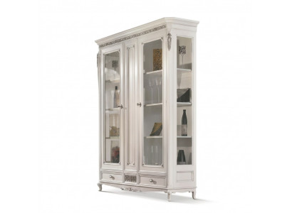 Klassieke vitrinekast Woonkamer vitrinekast Wit Glazen vitrine Nieuw