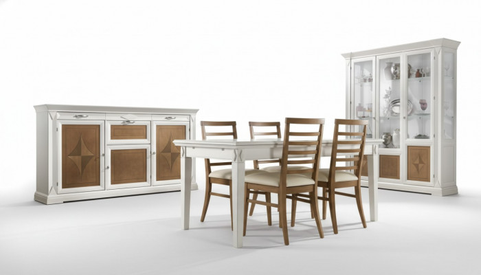 Eetkamer eettafel 4x stoelen set tafel groep 7-delig. Set Klassiek
