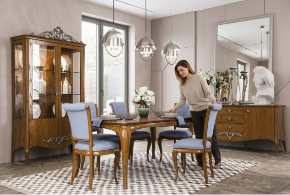 Eetkamerset met tafel, 6 stoelen, design dressoir meubels luxe nieuw