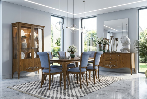 Eetkamerset met tafel, 6 stoelen, design dressoir meubels luxe nieuw