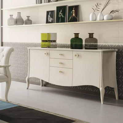 Italiaanse meubels dressoir ladenkast luxe inrichting woonkamer hout