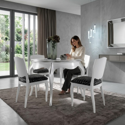 Eettafel Eetkamer Hout Wit Rond Tafel Klassiek Italiaanse Meubels Tafels Nieuw