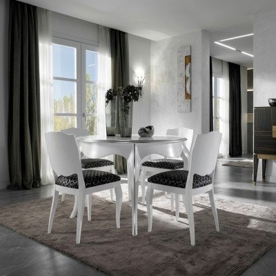 Eettafel Eetkamer Hout Wit Rond Tafel Klassiek Italiaanse Meubels Tafels Nieuw