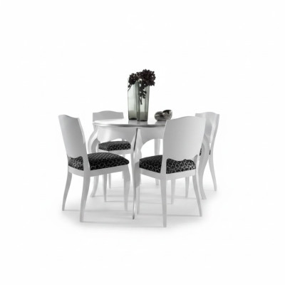 Eettafel Eetkamer Hout Wit Rond Tafel Klassiek Italiaanse Meubels Tafels Nieuw