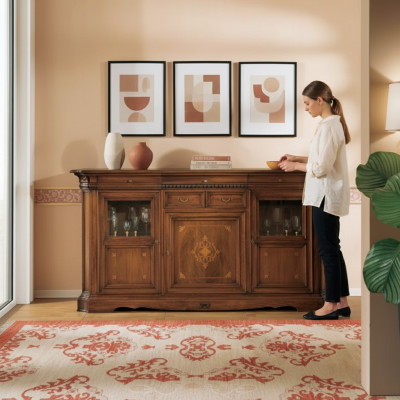 Sideboard woonkamer commode met laden houten kast bruin nieuw