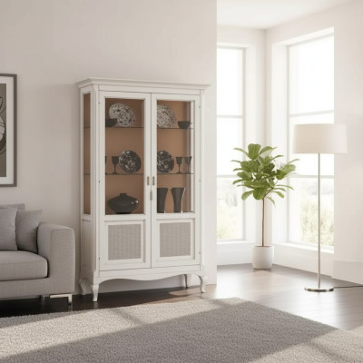 Vitrine Buffet Vitrines Luxe Glas Kast Hout Ontwerp Meubels Italië