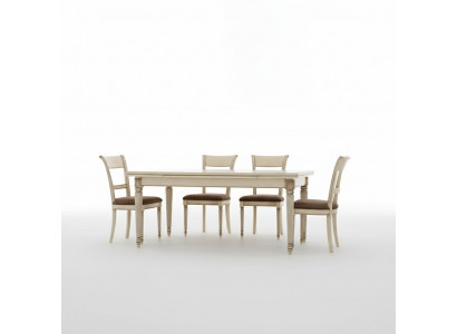 Italiaanse stijl eettafel 4 stoelen houten tafel eetset ontwerp 5-delige set