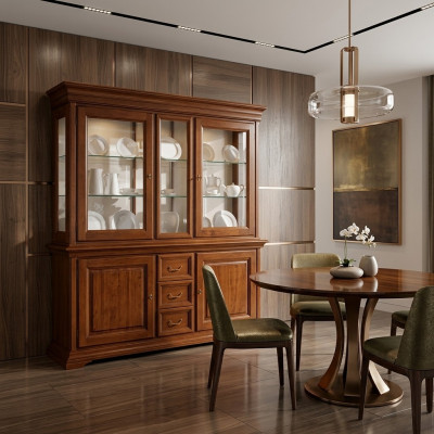 Klassieke vitrine Italiaanse luxe meubels vitrines houten kast ontwerp kast