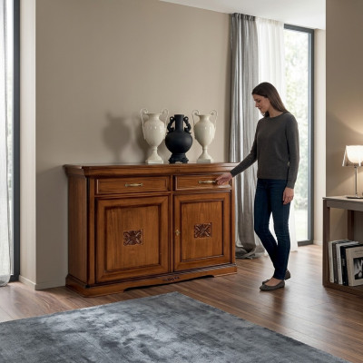 Luxe dressoir hout woonkamer meubels kast bruin commode nieuw