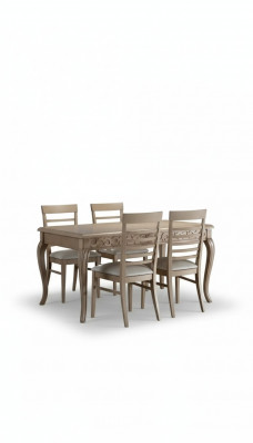 Eetkamerset Eettafel 4 x Stoelen Set Tafel Klassieke eetgroep 5-delig.