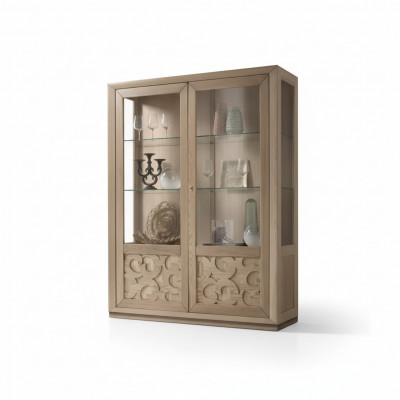Vitrine Hout Glazen Kast Bruin Vitrine Woonkamer Meubels Dressoir Nieuw
