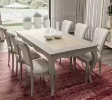 Eettafel 6x stoelen Vitrine 8-delig Eetkamer set Garnituur Zitgroep.