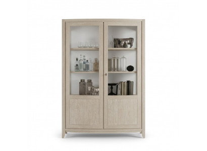 Vitrine woonkamer meubels hout vitrines glazen kast beige dressoir nieuw.