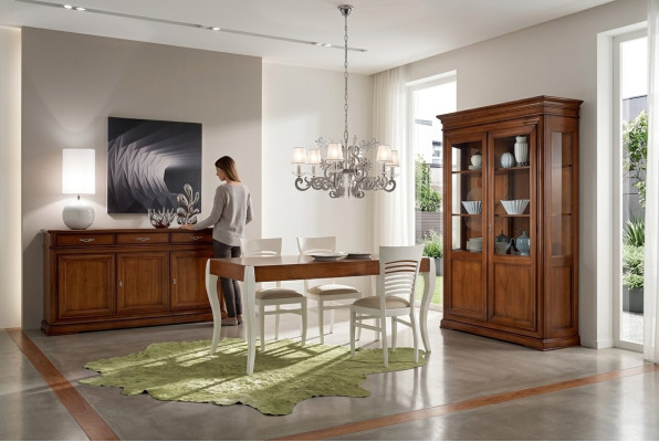 Eetkamer set meubels Tafel Dressoir Vitrine Groep Eetkamerset 3-delig. Nieuw