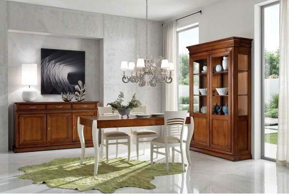 Eetkamer set meubels Tafel Dressoir Vitrine Groep Eetkamerset 3-delig. Nieuw