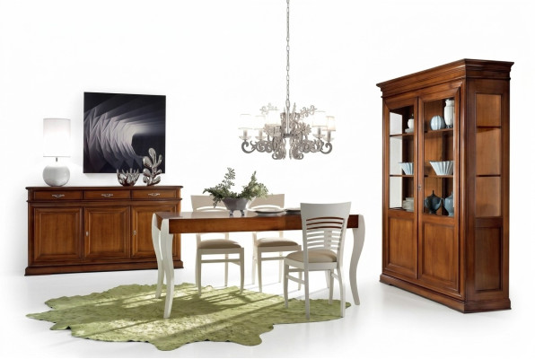 Eetkamer set meubels Tafel Dressoir Vitrine Groep Eetkamerset 3-delig. Nieuw