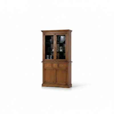 Klassieke vitrinekast Bruin glas Luxe glazen kast Vitrinekast