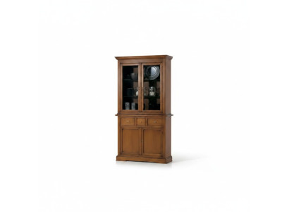 Klassieke vitrinekast Bruin glas Luxe glazen kast Vitrinekast