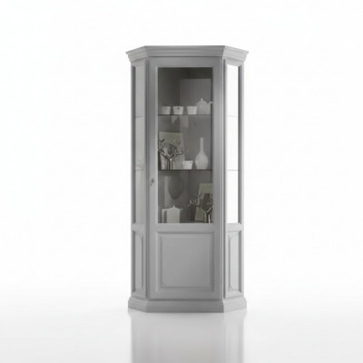 Eck Vitrine Kast Wit Vitrines Woonkamer Klassiek Design Rek