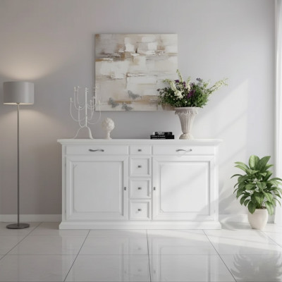 Luxe commode wit houten dressoir kast woonkamer meubels Italië