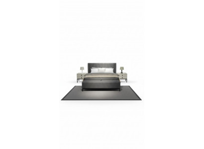 Moderne bed + bank + 2x nachtkastjes tegelijkertijd functioneel en comfortabel.