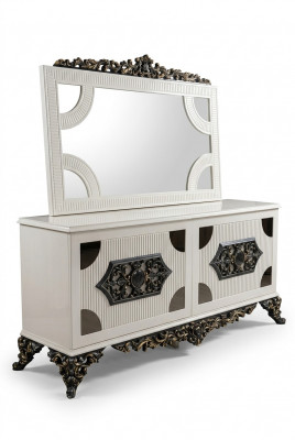 Hoogwaardige elegante commode met spiegel met stijlvol uiterlijk.