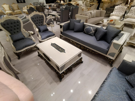Modern 4-delige woonkamerset Stijlvolle 2x banken Designer fauteuil Nieuw