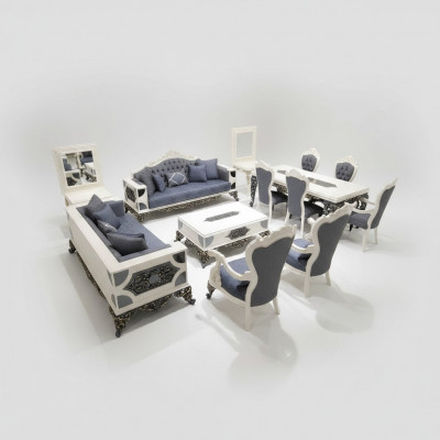 Modern 4-delige woonkamerset Stijlvolle 2x banken Designer fauteuil Nieuw