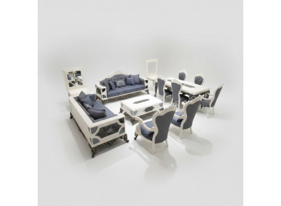 Modern 4-delige woonkamerset Stijlvolle 2x banken Designer fauteuil Nieuw
