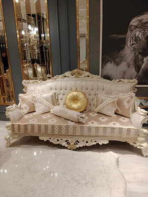 Elegante bank 3-zitsbank Edele Stijlvolle Meubels Woonkamer Beige Bank Nieuw