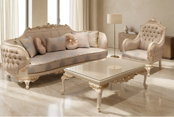 Exclusieve gezellige woonkamer 3-zitsbank Modern 2x fauteuil ontwerp